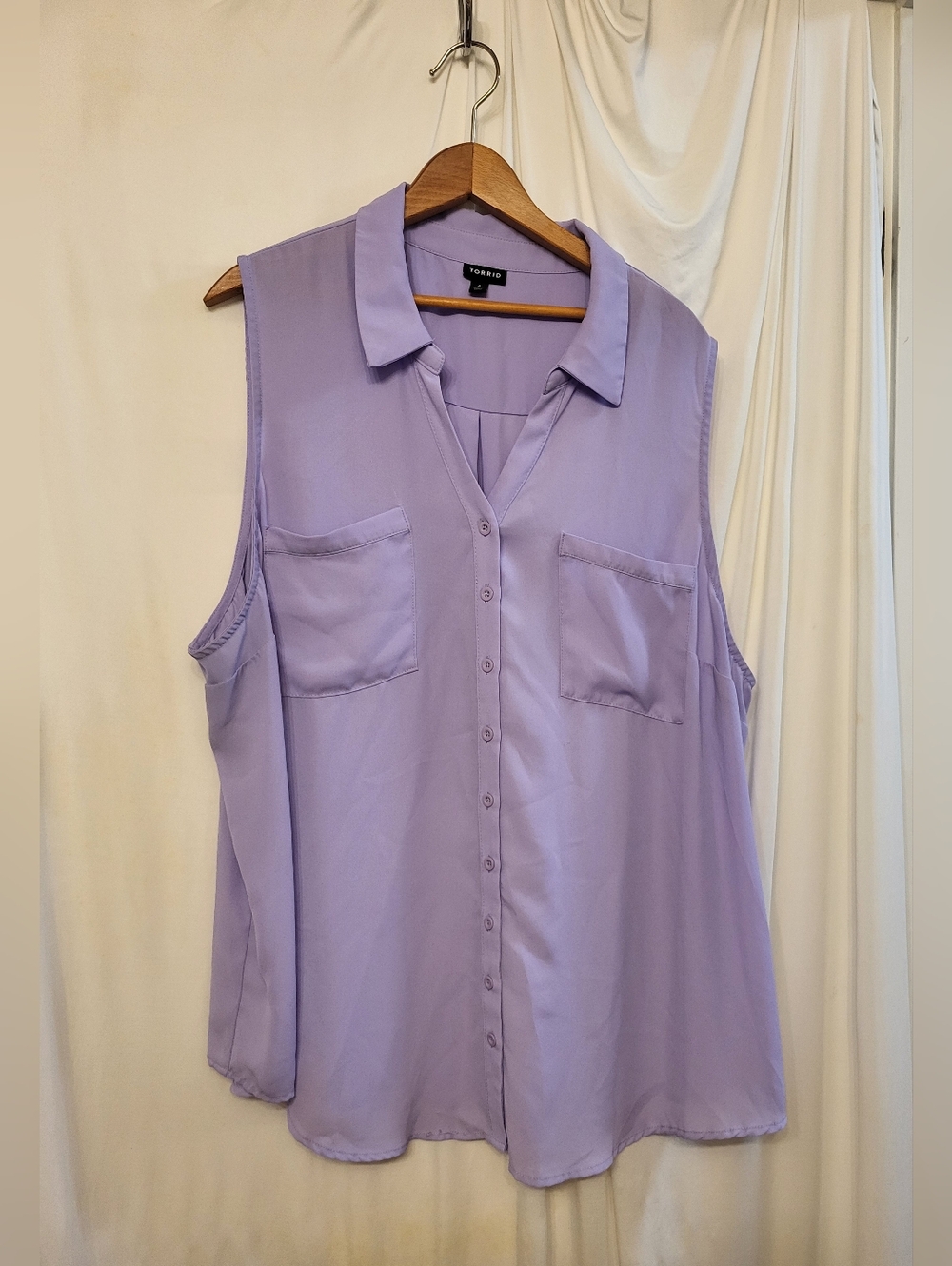 torrid Lavender Sleeveless Button-Front Blouse